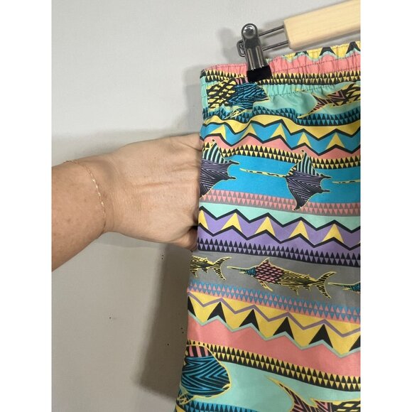 Chubbies Swim Trunks Fish S Pink Striped Resort Vacation Retro Preppy Colorful - Picture 9 of 11